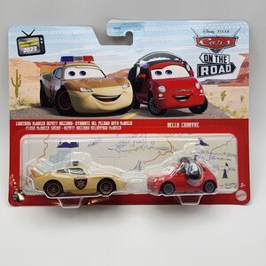 Mattel Disney Cars Pixar 2 Pack Lightning McQueen Deputy Hazzard & Bella Cadavre